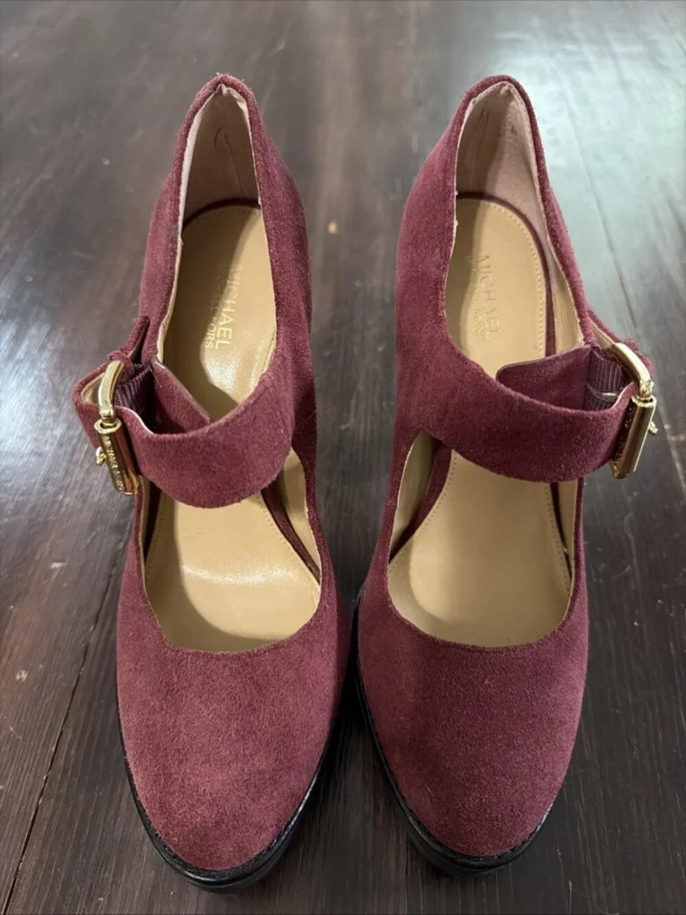 Michael Kors suede platform High Heel Size 7 Burgundy